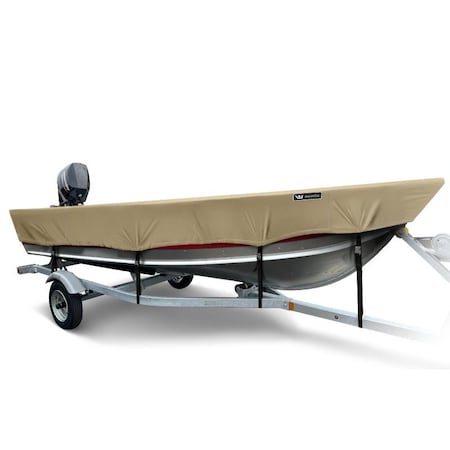 Eevelle Boat Cover V HULL FISHING Outboard Motor w/ Outboard 22ft 6in L 98in W Beige SBVFW2298B-HRB